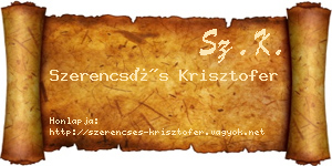 Szerencsés Krisztofer névjegykártya