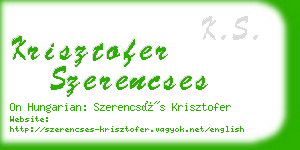 krisztofer szerencses business card